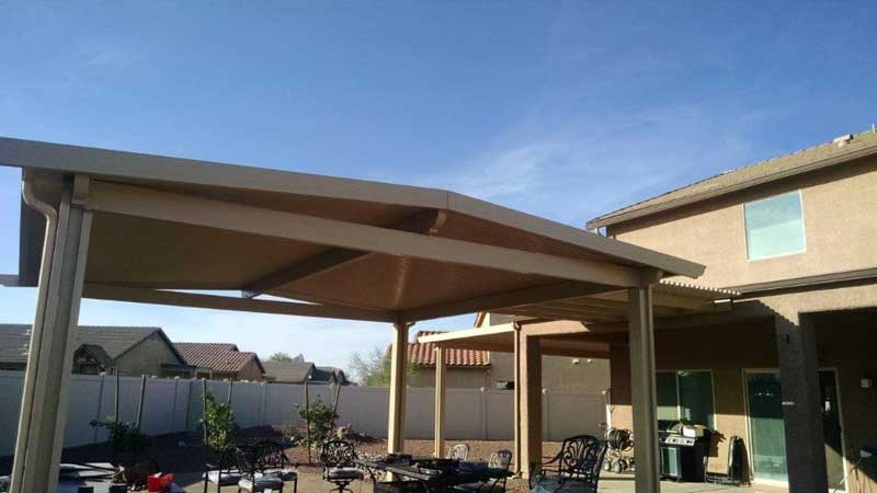 Large Backyard Seating Area Awning Shade in Tucson by Westerner Products, Inc.